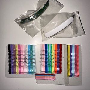 (3 for $15) Assorted colorful hairpins & bands set